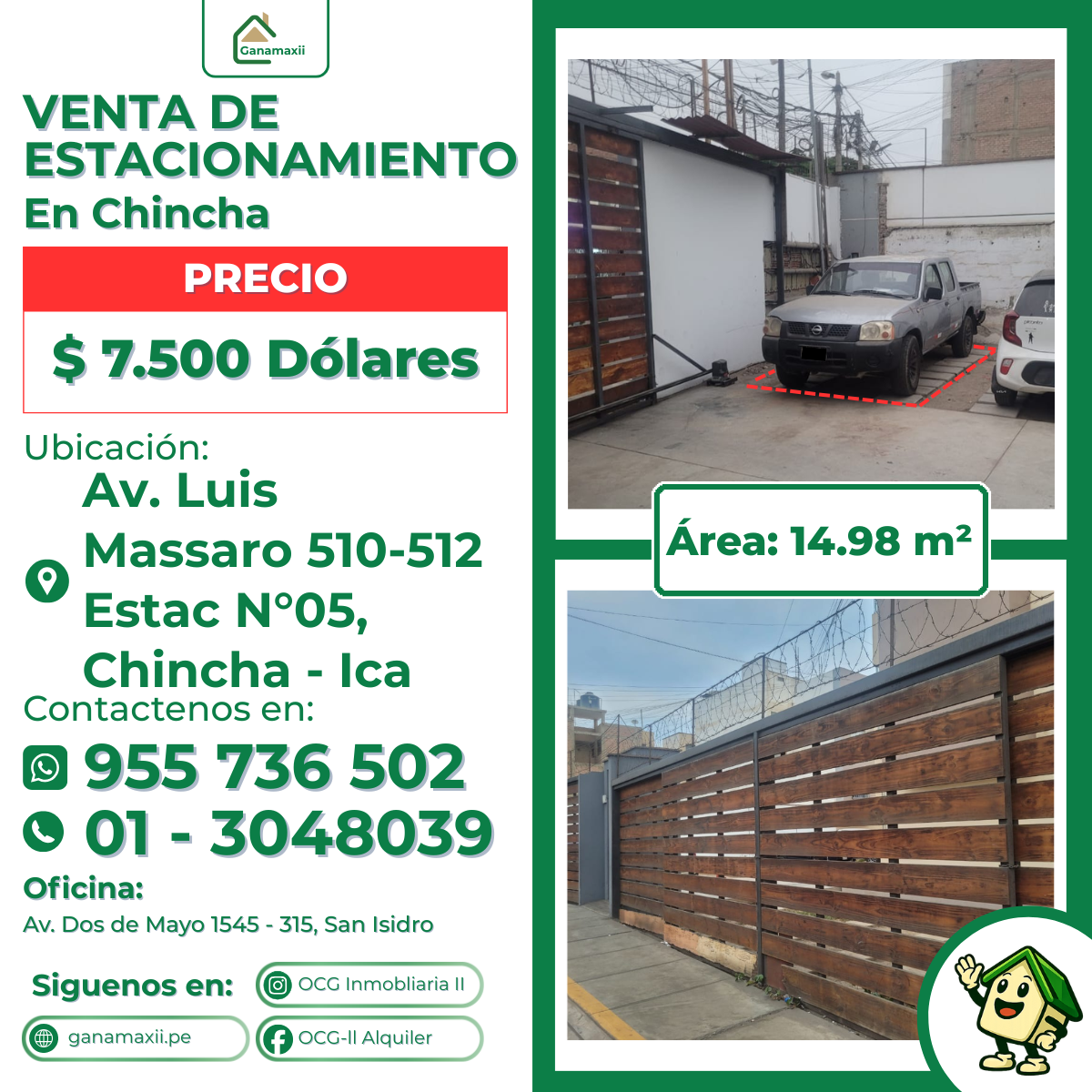 Portada de VENTA DE ESTACIONAMIENTO EN CHINCHA- ICA